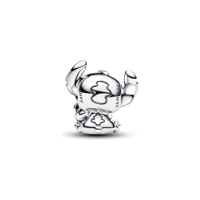 Charm Disney x Pandora Stitch et Scrump en argent, verre de Murano et résine