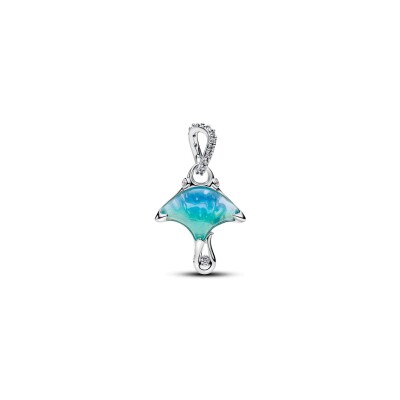 Charm Pandora Moments Raie Manta en argent, émail, verre de Murano et oxydes de zirconium