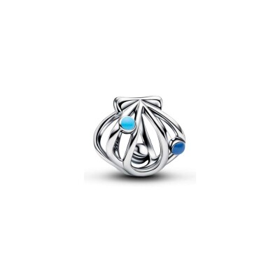 Charm Pandora Moments Coquillage ajouré en argent et émail