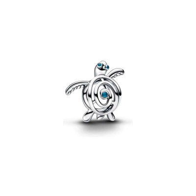 Charm Pandora Moments Tortue de Mer ajourée en argent et émail