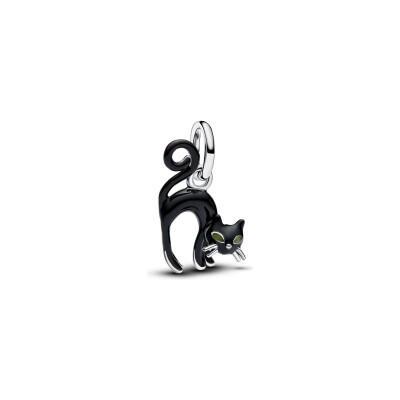 Charm Pandora Moments Chat Noir en argent et émail