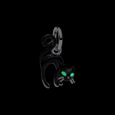 Charm Pandora Moments Chat Noir en argent et émail