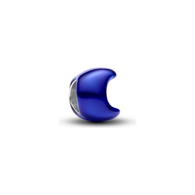 Charm Pandora Moments Mini Lune Bleue en argent et émail