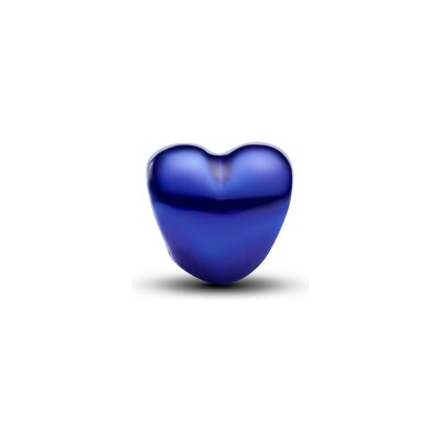 Charm Pandora Moments Mini Cœur Bleu en argent et émail