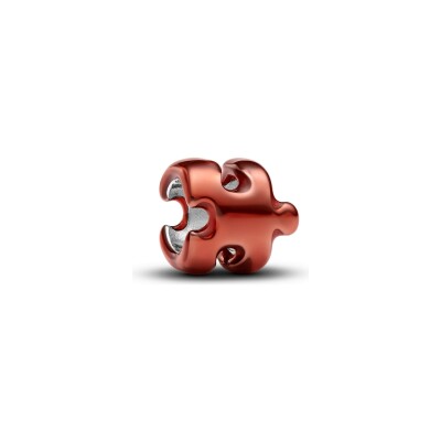 Charm Pandora Moments Mini Pièce de Puzzle Orange en argent et émail