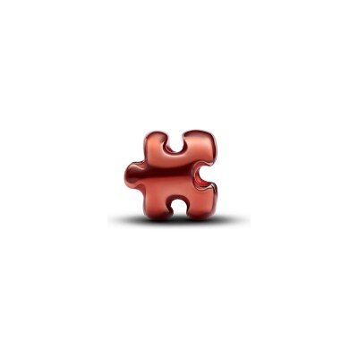 Charm Pandora Moments Mini Pièce de Puzzle Orange en argent et émail