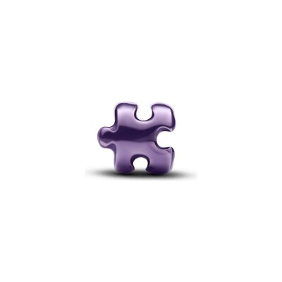 Charm Pandora Moments Mini Pièce de Puzzle Violette en argent et émail