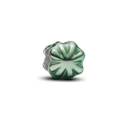 Charm Pandora Moments Mini Trèfle Vert en argent et émail