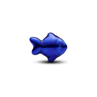 Charm Pandora Moments Mini Poisson Bleu en argent et émail
