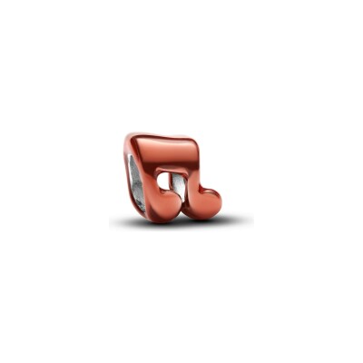 Charm Pandora Moments Mini Note de Musique Orange en argent et émail