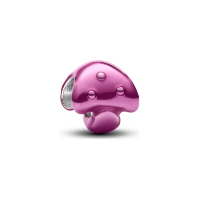 Charm Pandora Moments Mini Champignon Rose en argent et émail