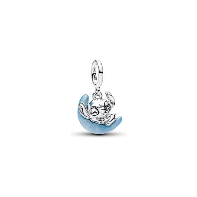 Charm Disney X Pandora Stitch et Lune Luminescente en argent et émail