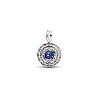 Charm Pandora Moments Sphère Armillaire Rotative en argent et oxydes de zirconium