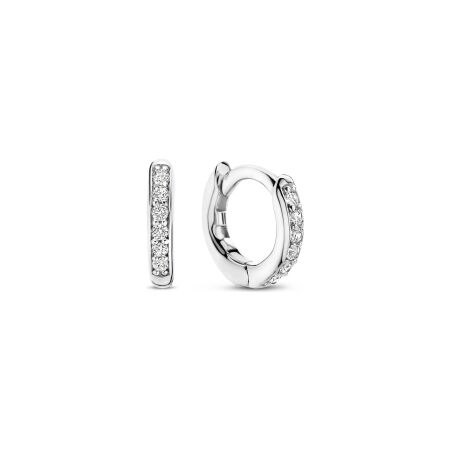 Boucles d'oreilles Ti Sento en argent plaqué platine et oxydes de zirconium