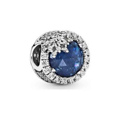 Charm Pandora Passions flocon de neige éblouissant bleu en argent et cristal, oxyde de zirconium