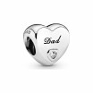 Charm Pandora People cœur papa en argent et oxyde de zirconium