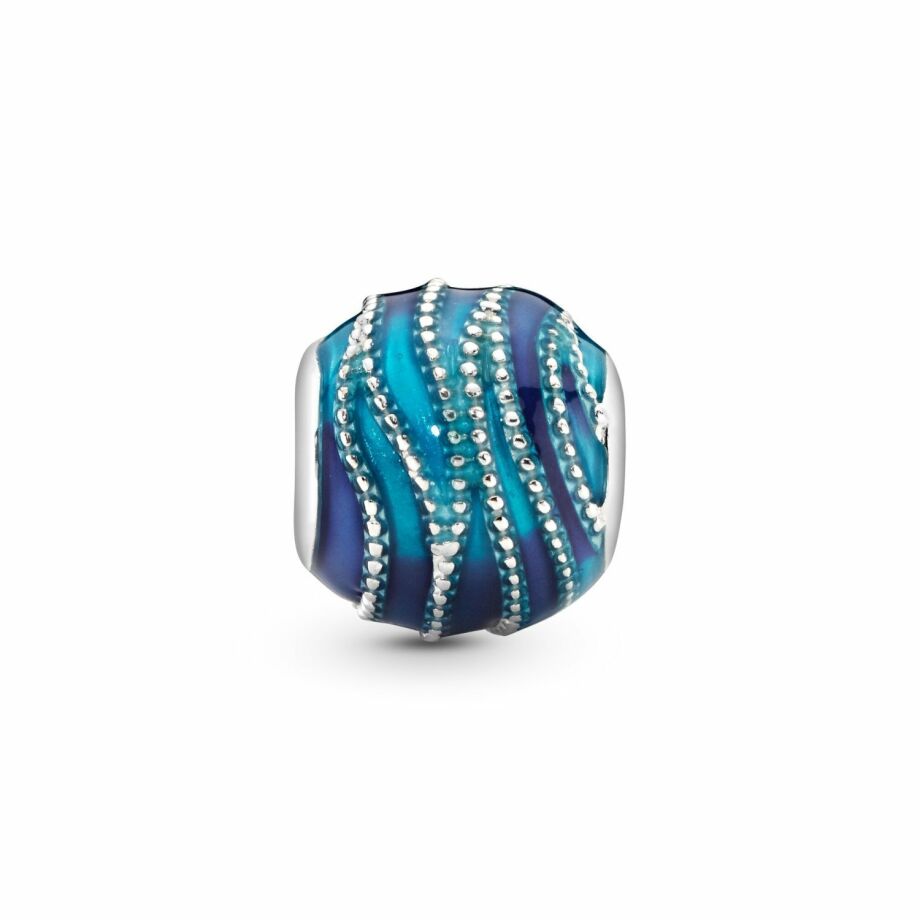 Charm Pandora Colours vague bleue en argent et résine