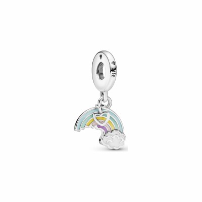 Charm Pandora Garden pendant arc-en-ciel et nuage en argent et résine