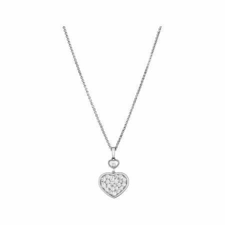 Pendentif Chopard Happy Hearts en or blanc et diamants