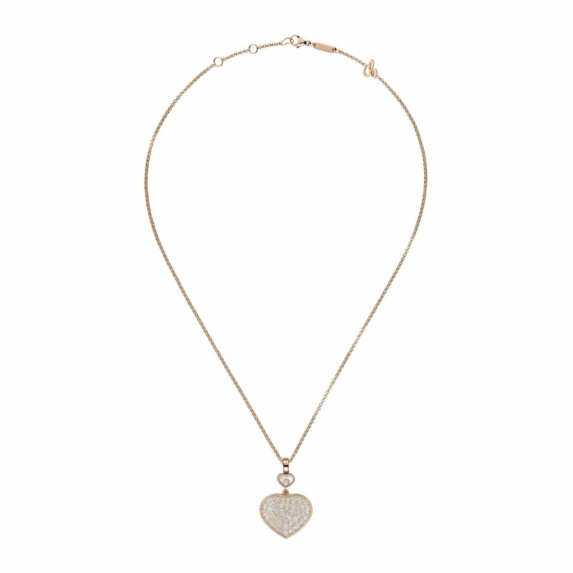 Chopard Happy Hearts necklace, rose gold and diamonds