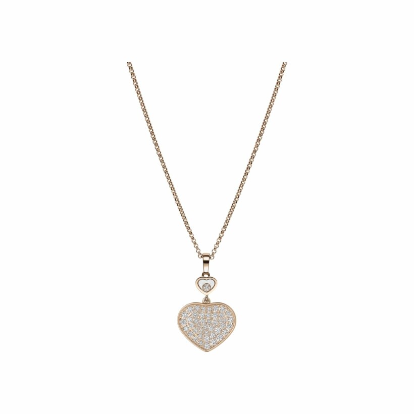 Chopard Happy Hearts necklace, rose gold and diamonds