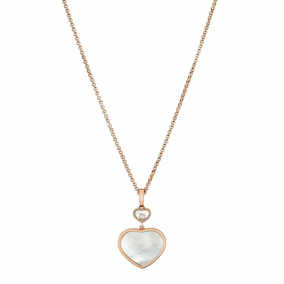 Pendentif Chopard Happy Hearts en or rose et nacre