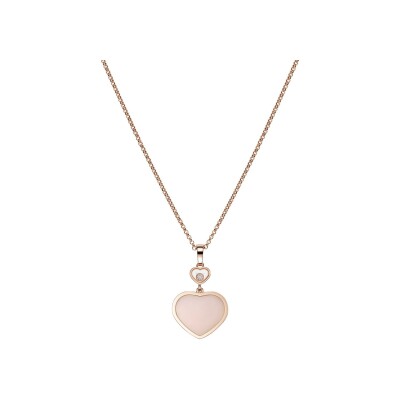 Pendentif Chopard Happy Hearts en or rose, opale rose et diamant