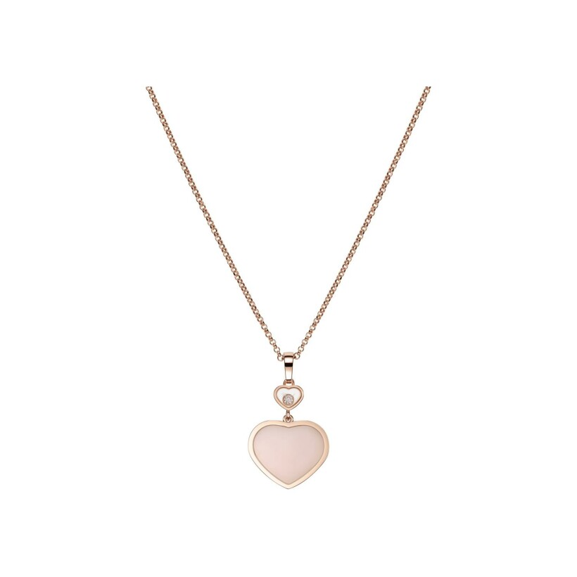 Chopard Happy Hearts pendant, rose gold, pink opal and diamond
