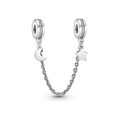 Charm Pandora Passions chaîne de confort demi-lune et étoile en argent et oxyde de zirconium