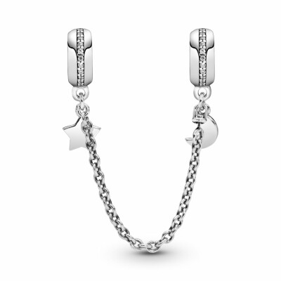 Charm Pandora Passions chaîne de confort demi-lune et étoile en argent et oxyde de zirconium