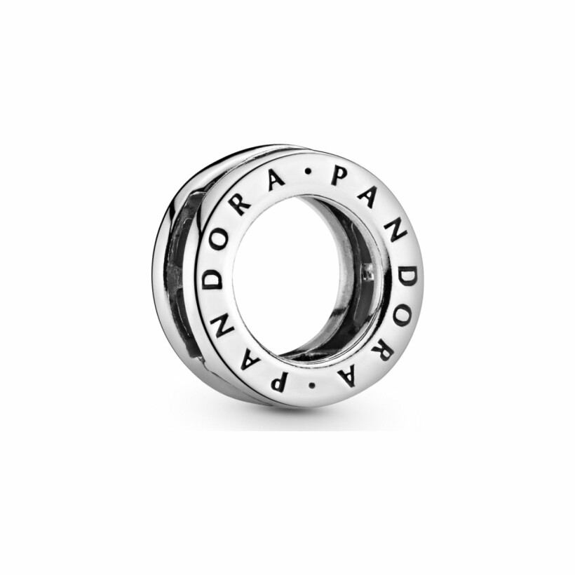 Charm Pandora Reflexions clip cercle signature en argent et silicone