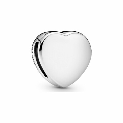 Charm Pandora Reflexions clip cœur simple en argent et silicone