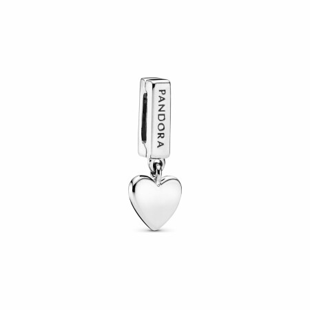 Charm Pandora Reflexions clip pendant cœur en argent et silicone