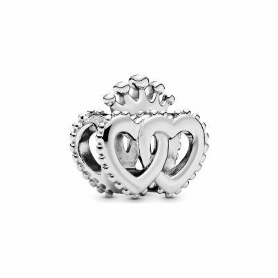 Charm Pandora Passions couronne & cœurs entrelacés en argent