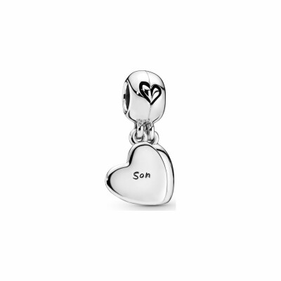 Charm Pandora People pendant cœur séparable mère & fils en argent et résine