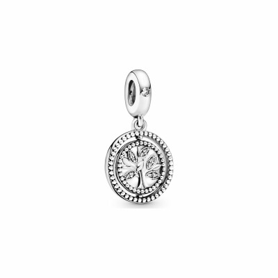 Charm Pandora People pendant arbre de vie pivotant en argent, résine et oxyde de zirconium