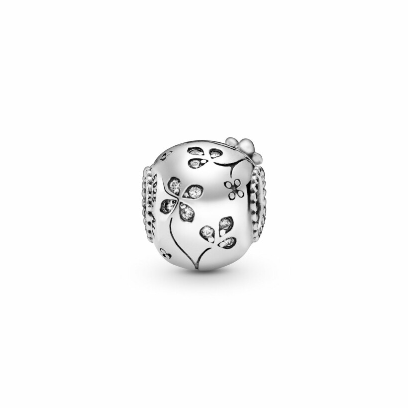 Charm Pandora Passions tête de mort scintillant en argent et oxyde de zirconium