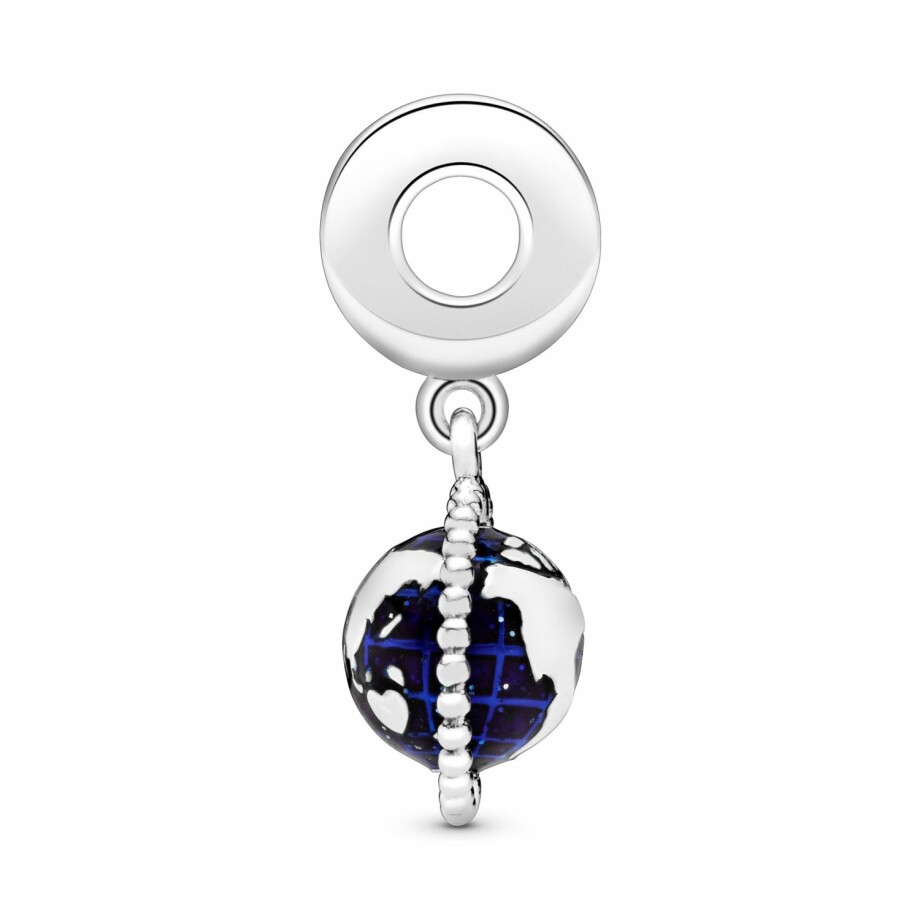 Charm Pandora Places pendant globe pivotant en argent et oxyde de zirconium