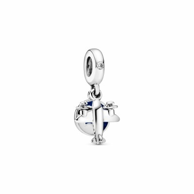 Charm Pandora Places pendant avion à hélice en argent et oxyde de zirconium