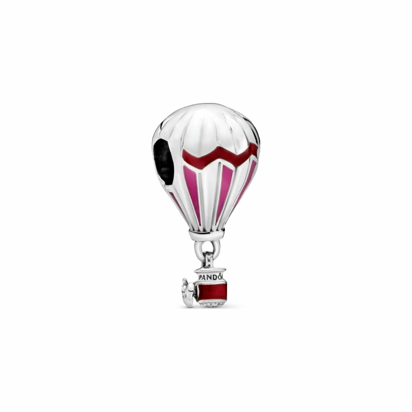 Charm Pandora Places voyage montgolfière rouge en argent