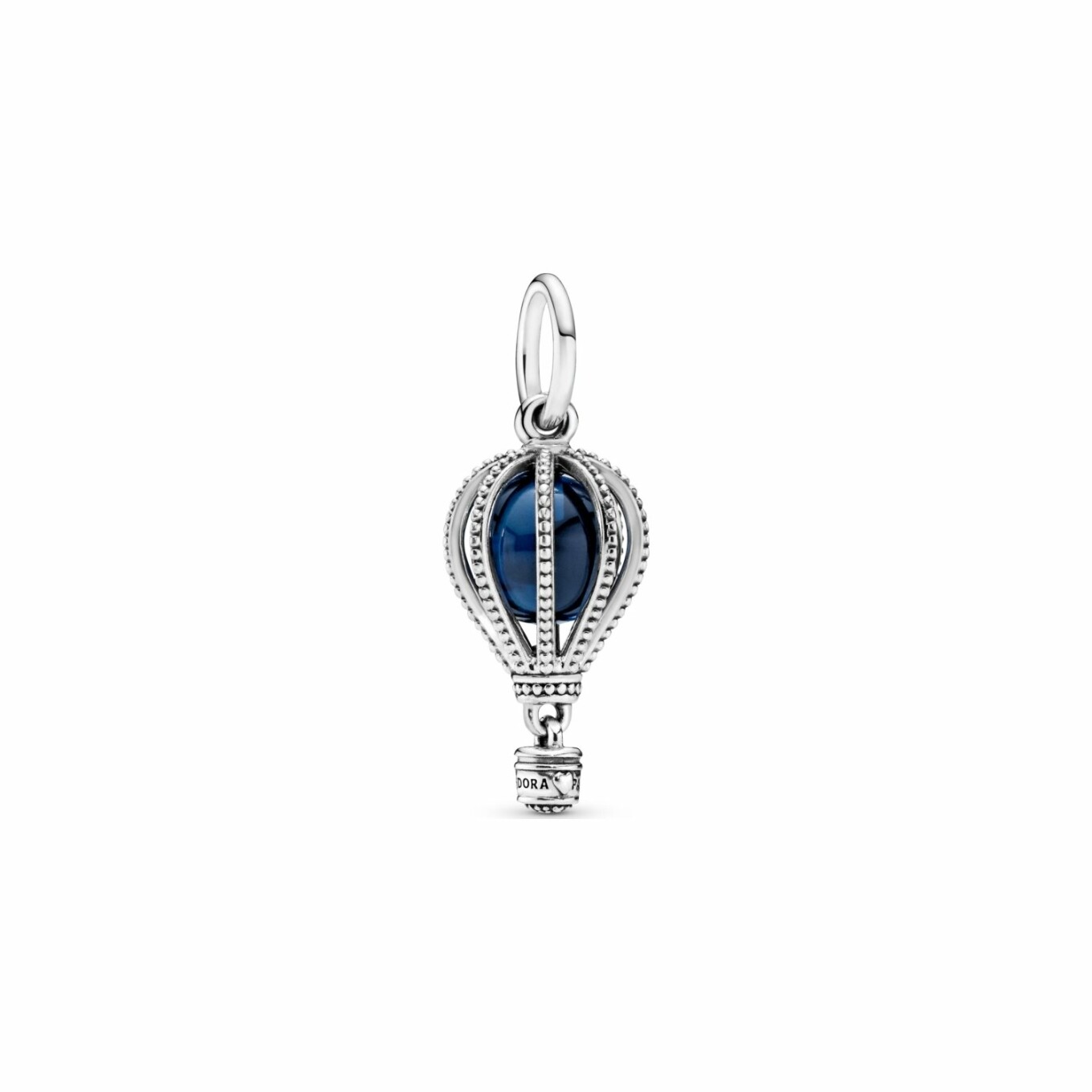 Charm Pandora Places voyage montgolfière bleu en argent et cristal