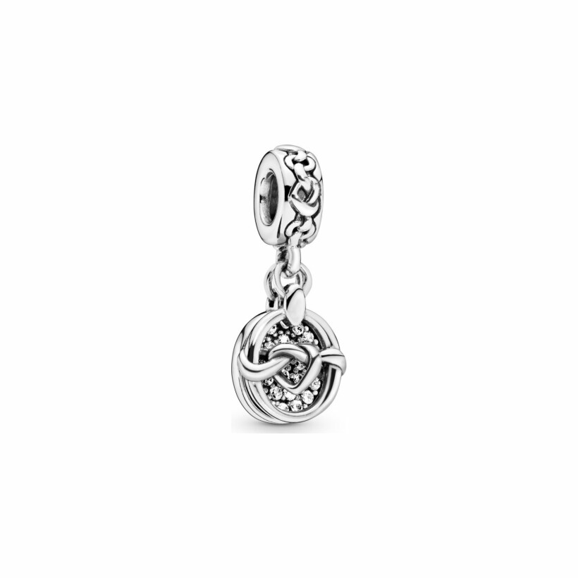 Charm Pandora People pendant cœurs noués en argent et oxyde de zirconium