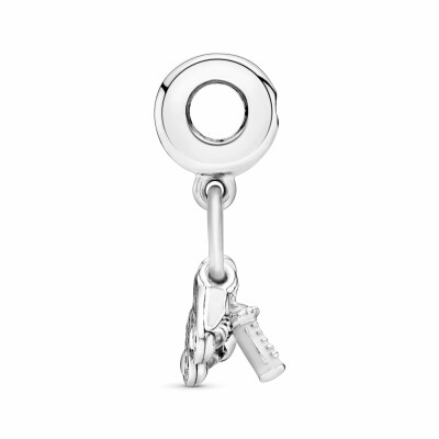 Charm Pandora People pendant biberon et chaussures bébé en argent et oxyde de zirconium