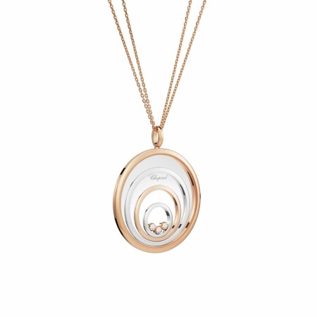 Collier Chopard Happy Spirit en or rose, or blanc et diamants