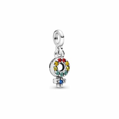 Charm Pandora Me pendant ma fierté féminine en argent et cristal, oxyde de zirconium