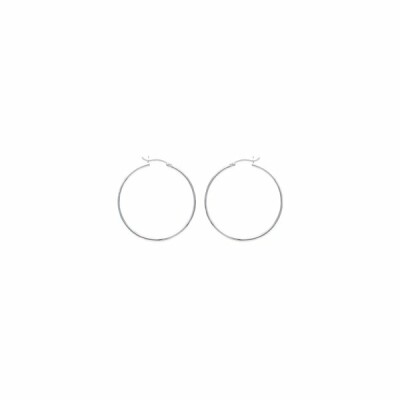 Boucles d'oreilles créoles en argent rhodié