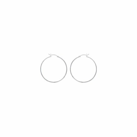 Boucles d'oreilles créoles en argent rhodié