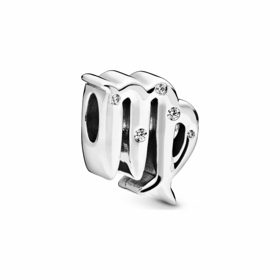 Charm Pandora ID zodiaque vierge scintillant en argent et oxyde de zirconium