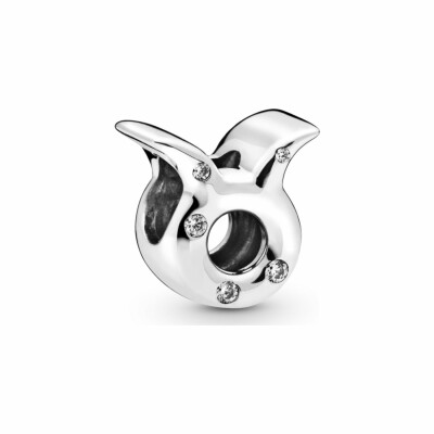 Charm Pandora ID zodiaque taureau scintillant en argent et oxyde de zirconium