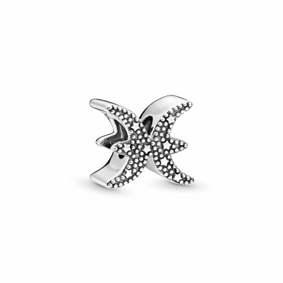 Charm Pandora ID zodiaque poisson scintillant en argent et oxyde de zirconium